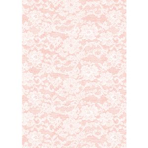 Paper Chic A4 English Lace Embossed Paper Rose 5 Pack