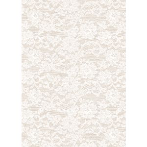 Paper Chic A4 English Lace Embossed Paper Pearl 5 Pack