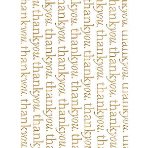Paper Chic A4 Thank You Embossed Paper Gold 5 Pack