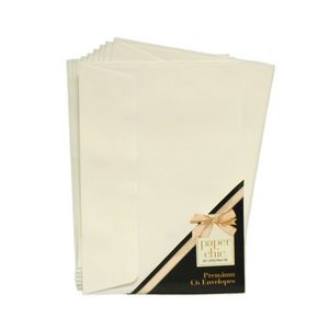 Paper Chic C6 Linen Envelopes Ivory 10 Pack