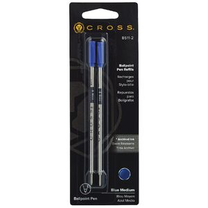 Cross Medium Ballpoint Pen Refill Blue 2 Pack