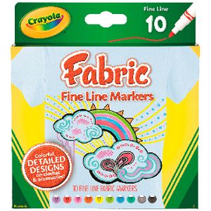 Crayola Fineliner Fabric Markers 10 Pack