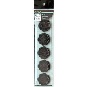 Paper Chic Adhesive Seals Ebony Crest 5 Pack