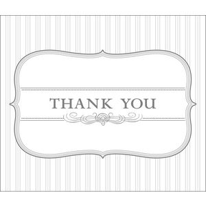 Paper Chic Thank You Cards Pinstripe Silver 10 Pack