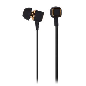 Qudo Fabric Earphones Black and Gold
