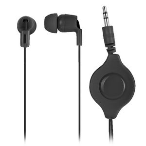 Retractable Earphones Black