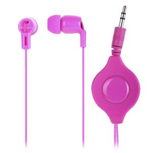 Retractable Earphones Pink