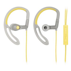 Qudo Sports Hook Earphones with Control Grey Yellow