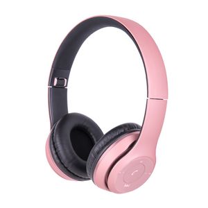Qudo Bluetooth On-ear Headphones Pink and Grey