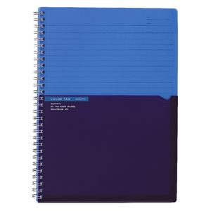 Kokuyo Color Tag B5 Twin Ring Notebook Bi-Color Blue