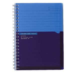 Kokuyo Color Tag B6 Twin Ring Notebook Bi-Color Blue