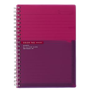Kokuyo Color Tag B6 Twin Ring Notebook Bi-Color Pink