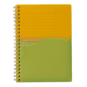 Kokuyo Color Tag B6 Twin Ring Notebook Bi-Color Yellow