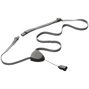 Durable Textile Lanyard with Reel Black