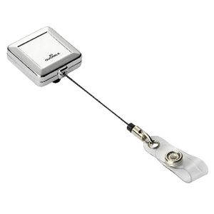 Durable ID Holder with Reel 80cm Silver