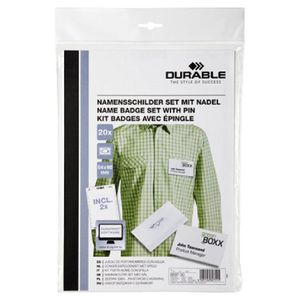 Durable Name Badges with Pin Clips 20 Pack
