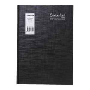 Cumberland Casebound A4 Week to View 2016 Diary Black