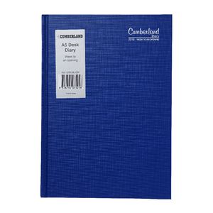 Cumberland Casebound A5 Week to View 2016 Diary Blue