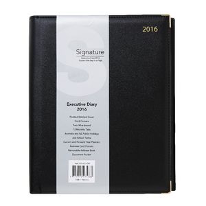 Cumberland Executive Quarto Day to Page 2016 Diary Black