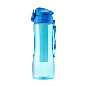 Curve Push Button Sipper Drink Bottle 600mL Blue