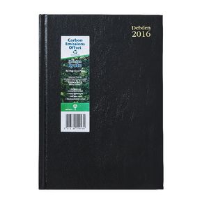 Collins Debden Kyoto A5 Day to Page 2016 Diary Black