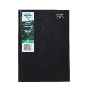 Collins Debden Kyoto A5 Week to View 2016 Diary Black