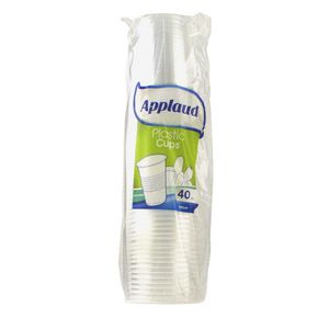 Applaud Disposable Plastic Cups 195mL Clear 40 Pack