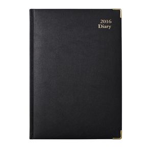 J.Burrows A4 Week to View 2016 Elite Diary Black