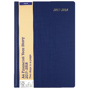 J.Burrows Hardcase A4 2 Days to Page FY17/18 Diary Blue