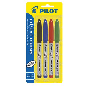 Pilot CD/DVD Marker Assorted 4 Pack