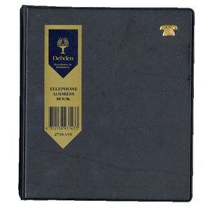 Collins Debden 6 Ring Bound Phone and Address Book Black