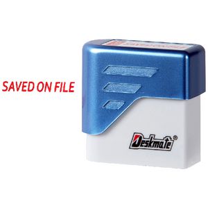 Deskmate Pre-inked Office Stamp Save on File Red