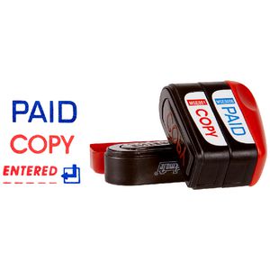 Deskmate Pre-inked Multi-stamp Stacker Paid, Copy and Entered