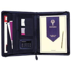 Collins Debden Leather A4 Zippered Executive Portfolio