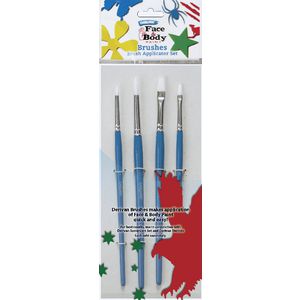 Derivan Face Paint Brush Set 4 Pack