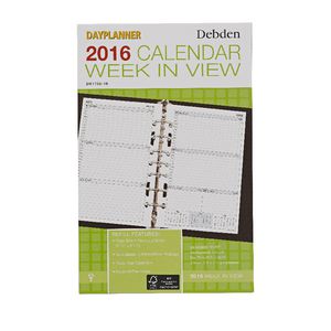 Collins Debden Desk Day Planner Week to View 2016 Refill