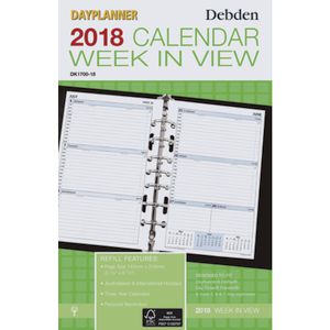 Collins Debden Weekly Dated 2018 Desk Calendar