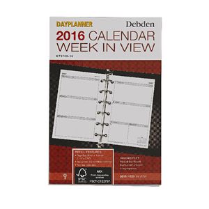 Collins Debden Pocket Dayplanner Week to View 2016 Refill