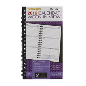 Collins Debden Slimline Dayplanner Week to View 2016 Refill