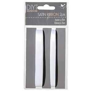 DIYi Satin Ribbon White 5 m 2 Pack