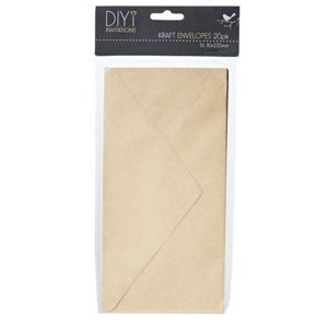 DIYi DL Envelopes Kraft 20 Pack