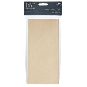 DIYi DL Folded Cards Kraft 20 Pack
