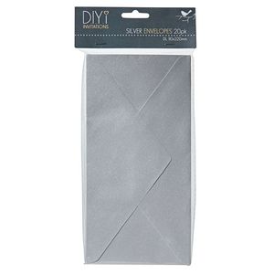 DIYi Pearl DL Envelopes Silver 20 Pack