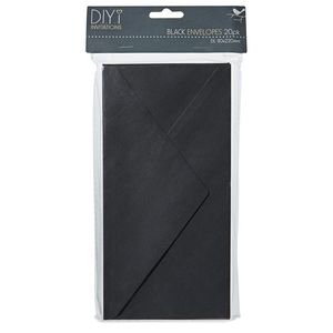 DIYi Textured DL Envelopes Black 20 Pack