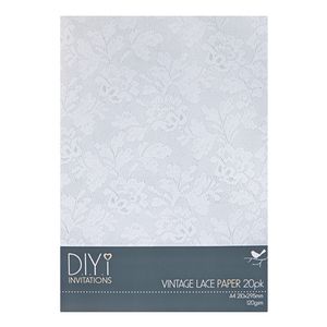 DIYi Vintage Lace Paper 120gsm A4 20 Pack