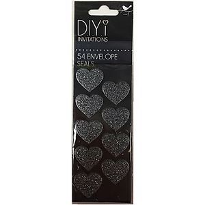 DIYi Glitter Heart Envelope Seals 54 Pack