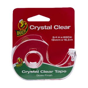 Duck Crystal Clear Tape with Dispenser 19mm x 16.5m