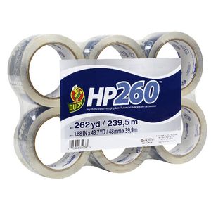 Duck HP260 Packaging Tape Clear 48mm x 40m 6 Pack