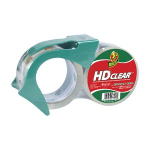 Duck HD Clear Packaging Tape 48mm x 50m 2 Pack with Dispenser
