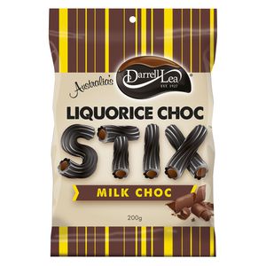 Darrell Lea Liquorice Choc Stix Milk Chocolate 200g